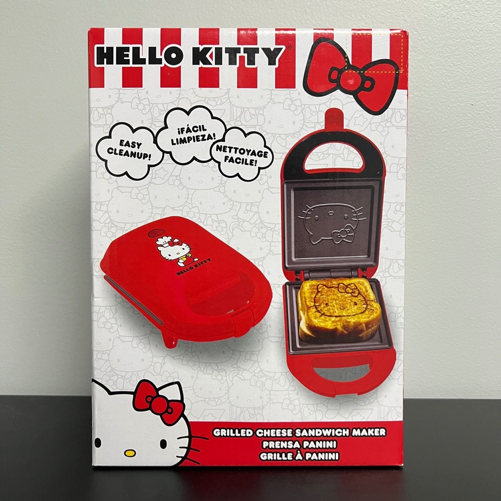 Hello Kitty Grilled Cheese Sandwich Maker Red Panini Press NEW NIB
